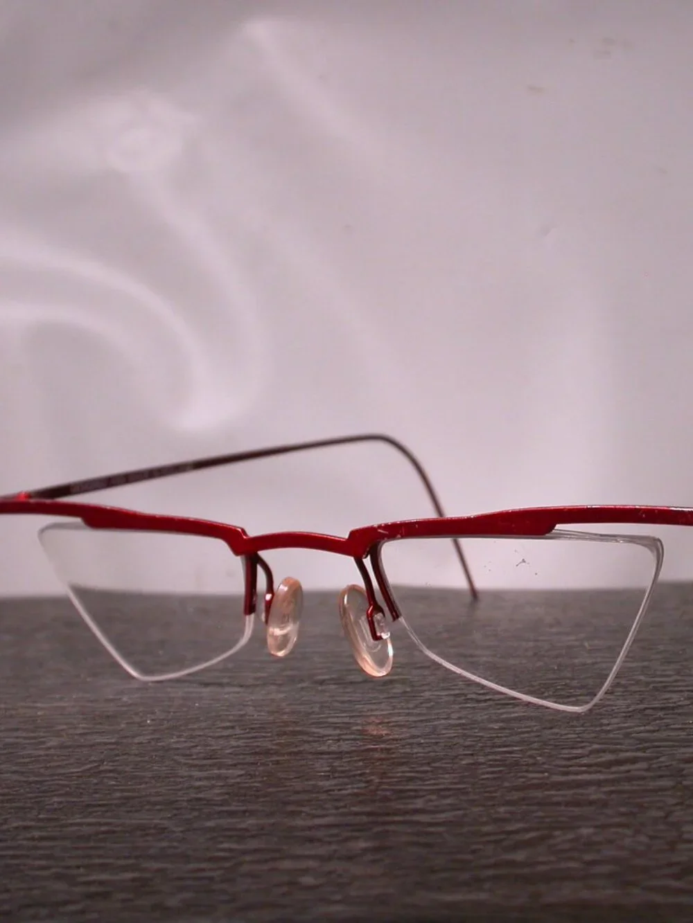 Eyetem Red Wire Angular Little Eyeglasses Frames Made in Holland